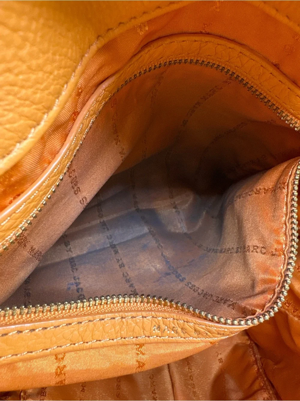 Vintage Marc By Marc Jacobs orange leather hobo bag with crossbody strap